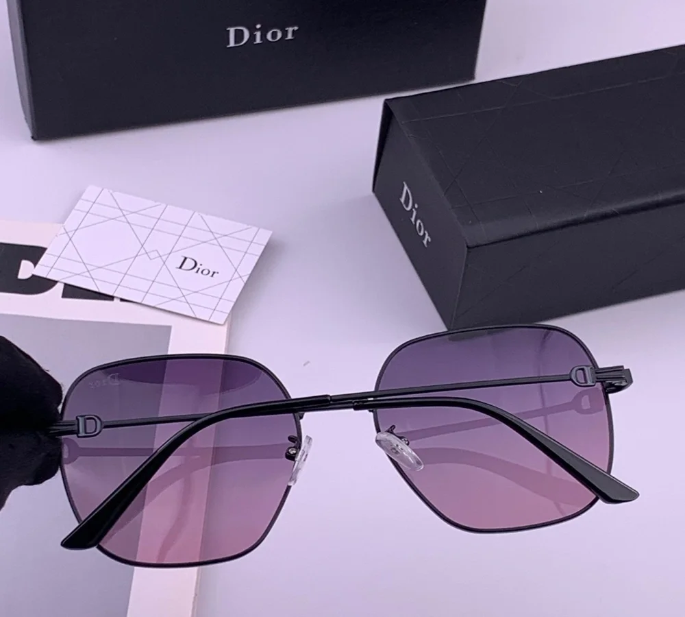 Dior Black Frame Gradient Purple Lens Sunglasses